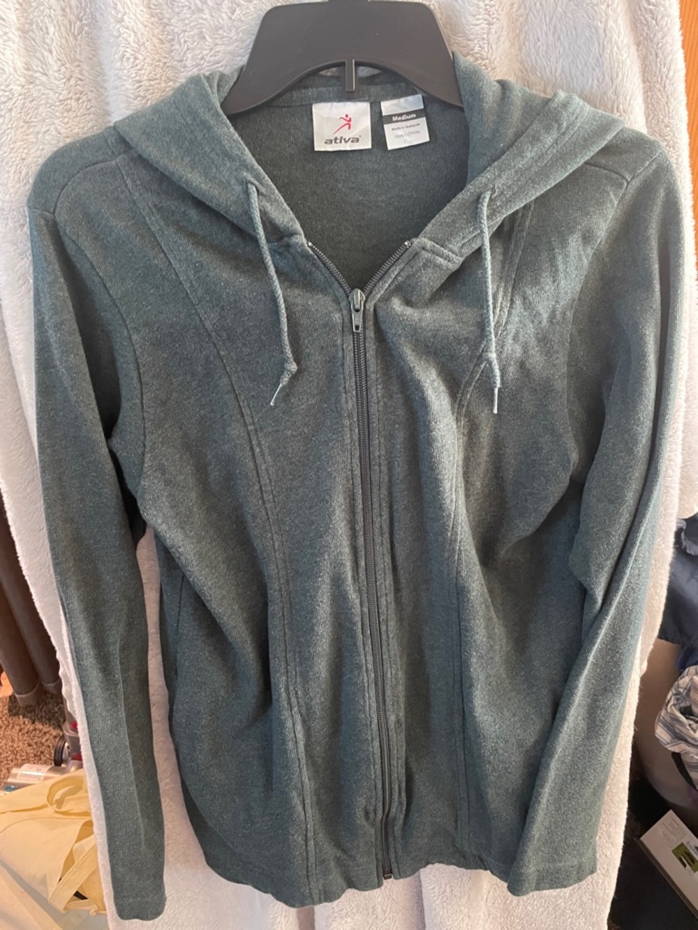 Ativa Deep Teal Zip-Up Hoodie